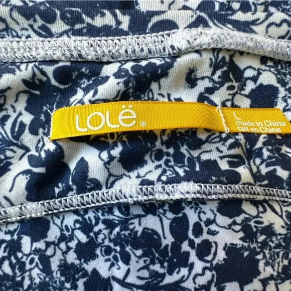 LÖLE NWOT SLEEVELESS ASYMMETRICAL ATHLETIC DRESS NAVY BLUE DITSY PRINT | LARGE - Picture 10 of 10